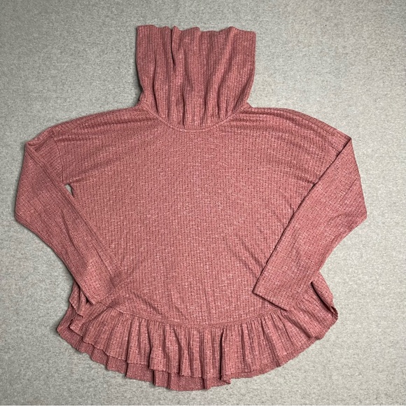 Maeve Tops - Anthropologie Maeve Top Womens XS Solid Red Cowl Neck Peplum